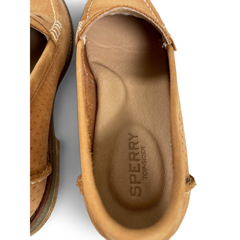 Sperry Seaport Penny Loafer Womens 7 Tan Leather Preppy Coastal Academia Style - Picture 13 of 16